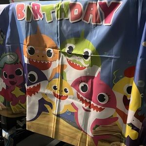 Colorful Baby Shark Birthday Banner